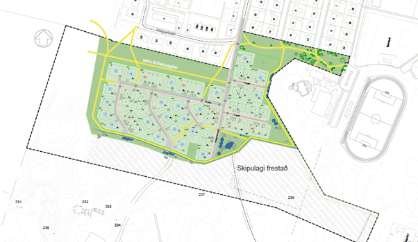 Nýtt íbúðarsvæði sunnan Dalvíkur