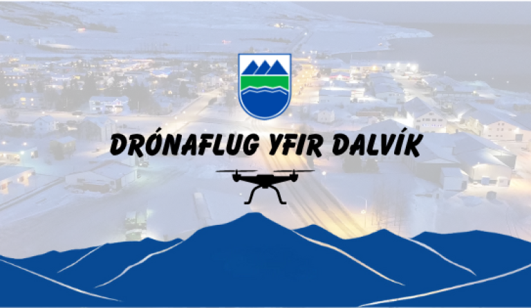 Drónaflug yfir Dalvík