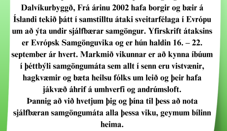 Evrópsk samgönguvika í Dalvíkurbyggð