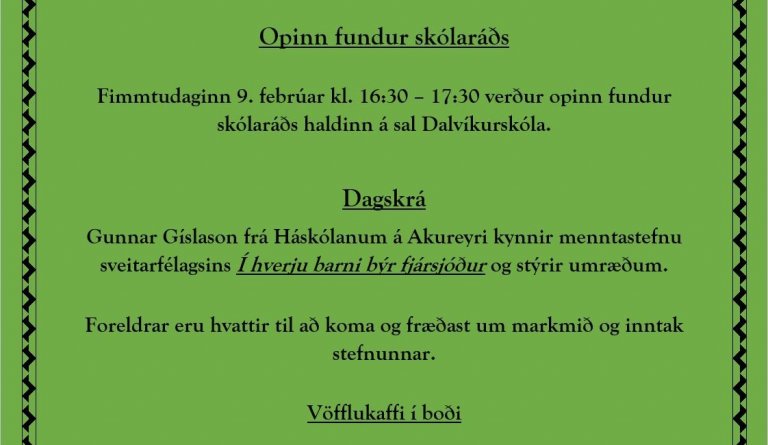 Opinn fundur skólaráðs