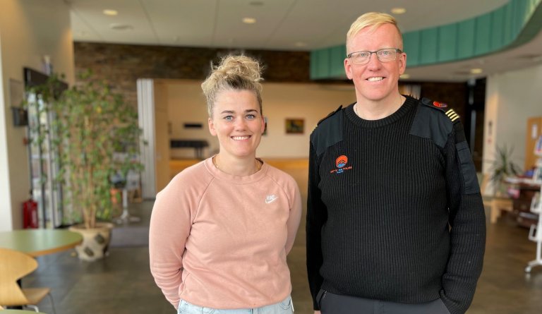 Helga Kristín og Freyr Antonsson formaður Menningarfélagsins Bergs.