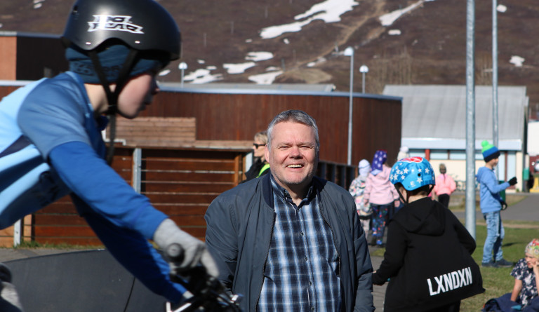 Nýr hjólarampur við skólann