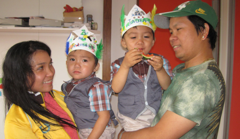 Jaden og Jermaine 3 ára