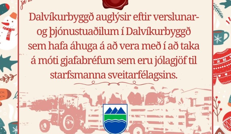 Dalvíkurbyggð auglýsir eftir verslunar- og þjónustuaðilum í Dalvíkurbyggð