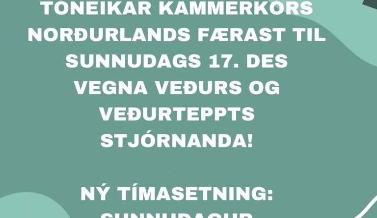 Tónleikar færast til sunnudags 17.desember