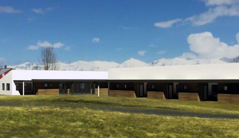 Teikning af kjarnanum sem er nú vel á veg kominn