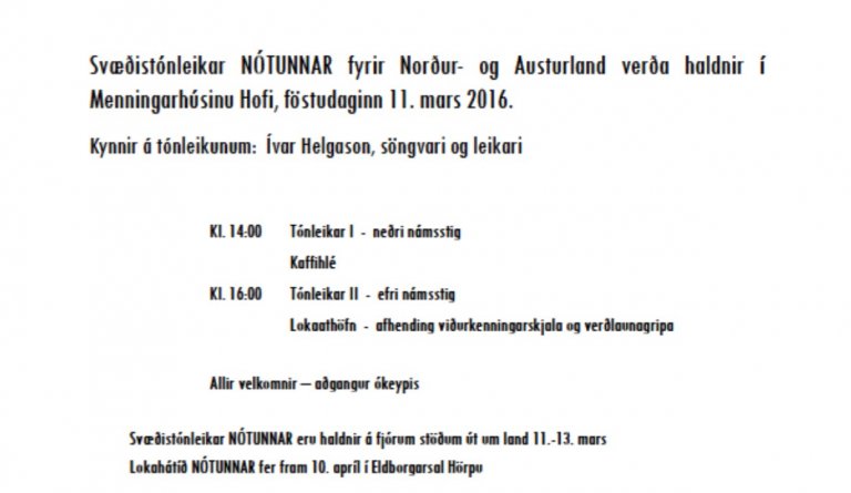 Nótan í Hofi 2016