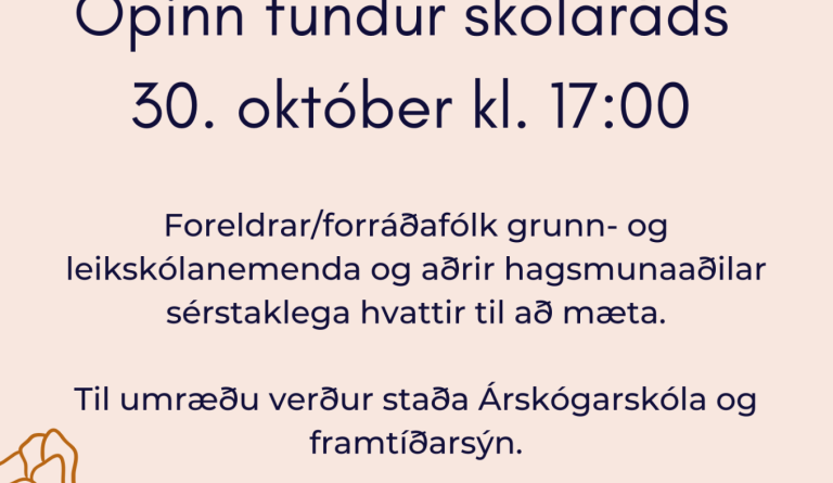 Opinn fundur skólaráðs Árskógarskóla