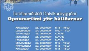 Opnunartími íþróttamiðstöðvar yfir áramótin