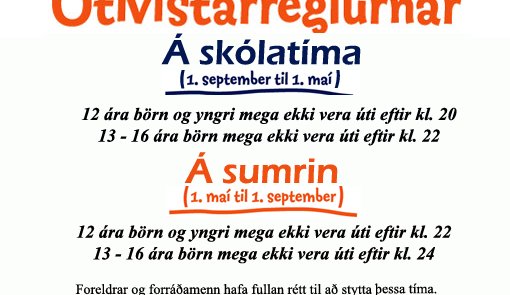 Útivistarreglur 1. september til 1.maí
