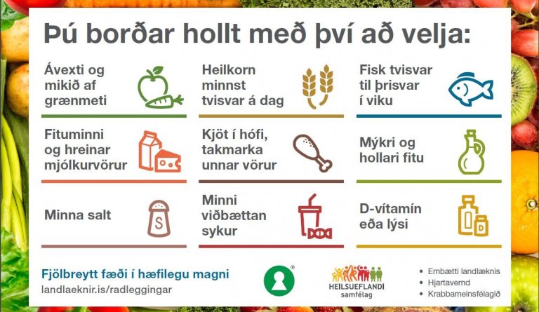 Ráðleggingar um mataræði – ísskápasegull
