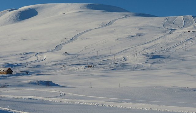Frábærar aðstæður í Böggvisstaðafjalli