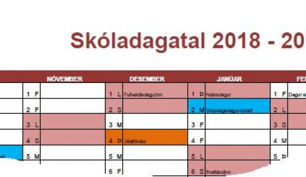 Skóladagatal 2018-2019