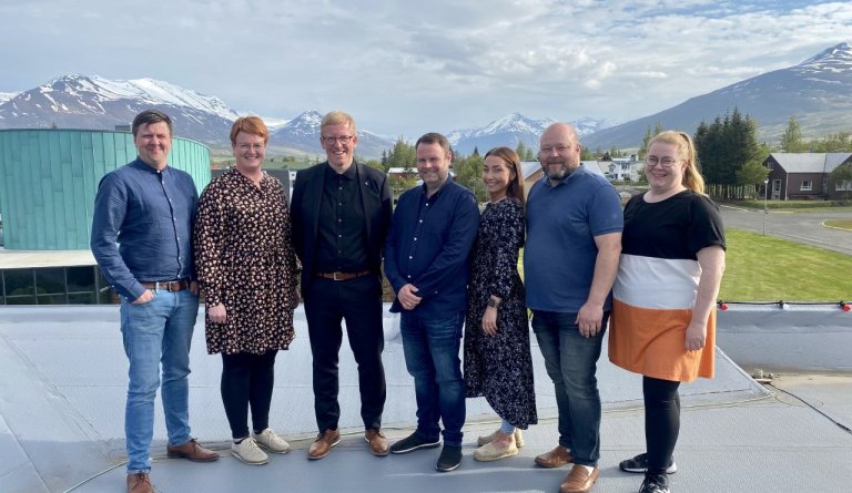 Frá vinstri: Gunnar Guðmundsson (K), Katrín Sigurjónsdóttir (B), Freyr Antonsson (D), Helgi Einarsso…