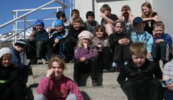 Tuttugu hressir krakkar úr Valsárskóla fóru í fyrstu Fuglaferðina