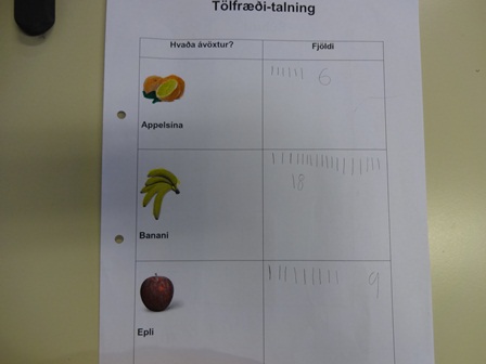 Tölfræði-súlurit í 1.-2. bekk